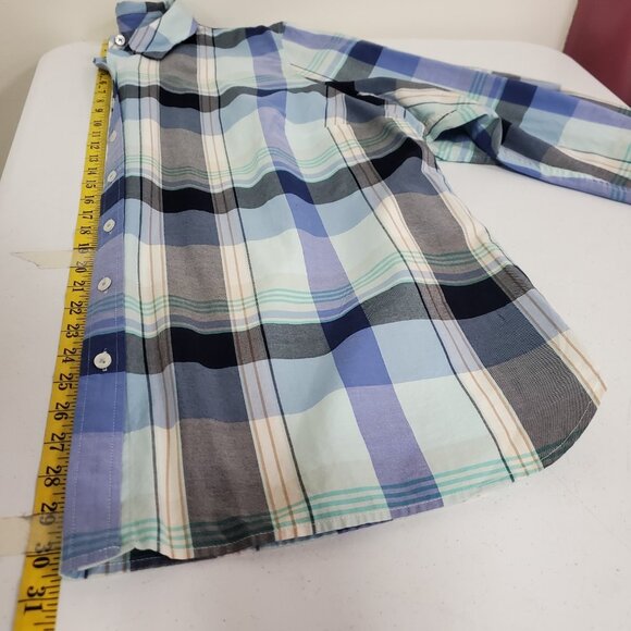 Talbots Women Plaid Button Up Career Top Size 3X Blue Long Sleeve Office Capsule - Picture 7 of 9